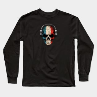 Dark Skull Deejay with French Flag Long Sleeve T-Shirt